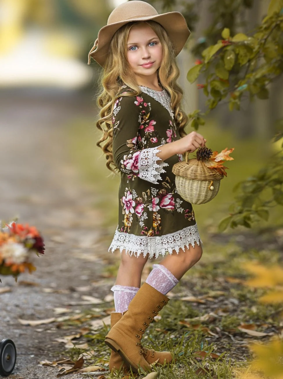 Olive Obsessed Floral Crochet Dress - Image 4
