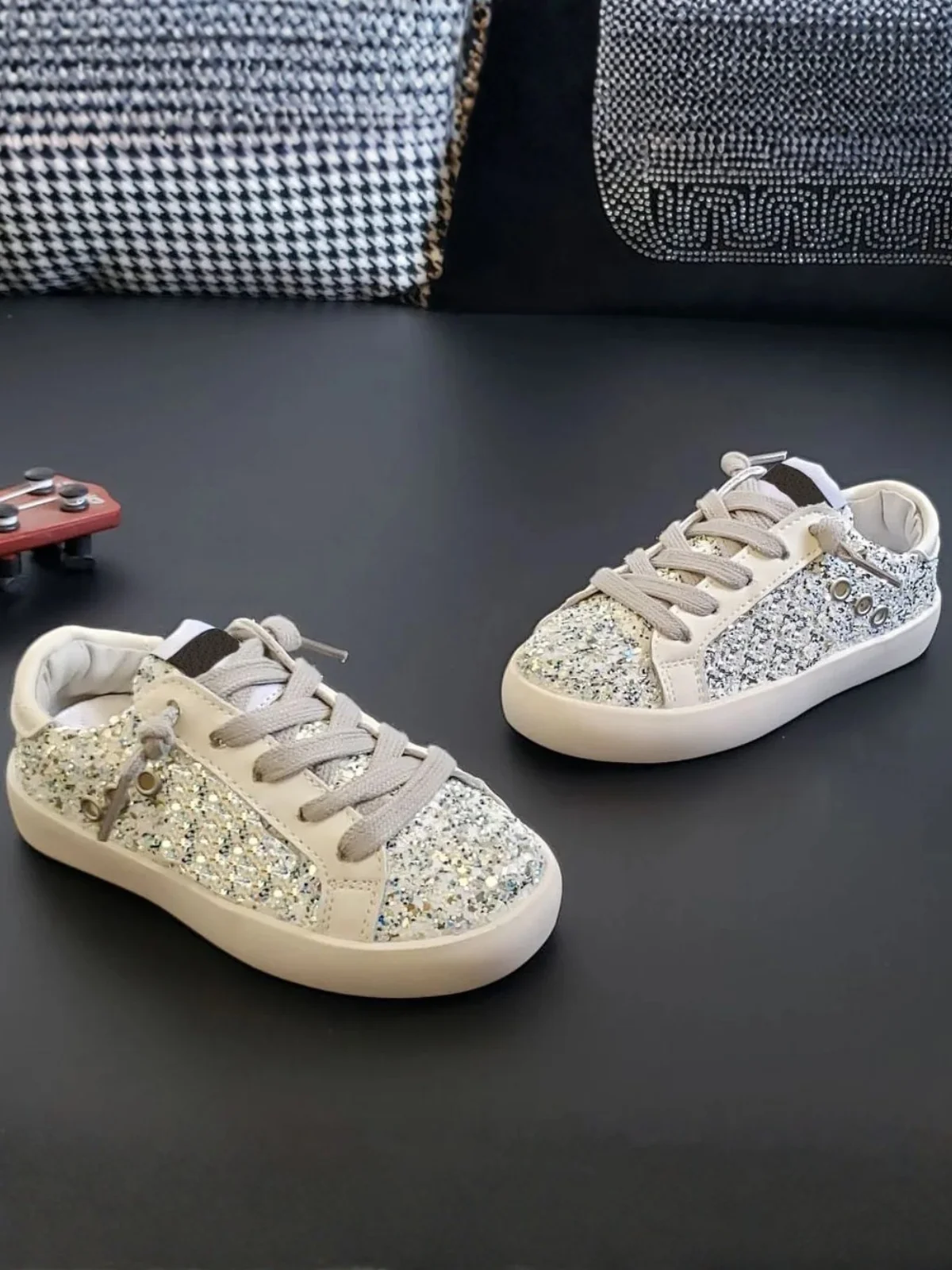 Let's Go Glam Glitter Sneakers By Liv and Mia - Image 2