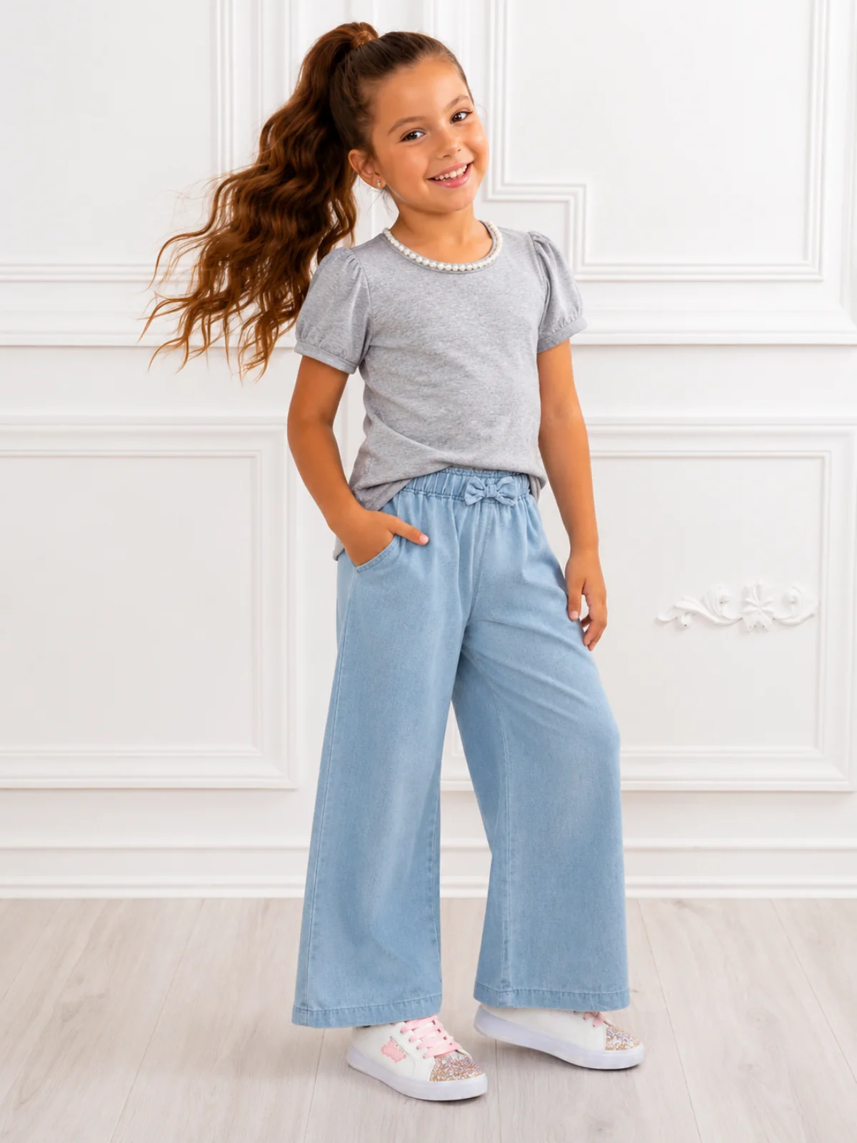 Making Trends Wide Leg Chambray Pants - Image 3