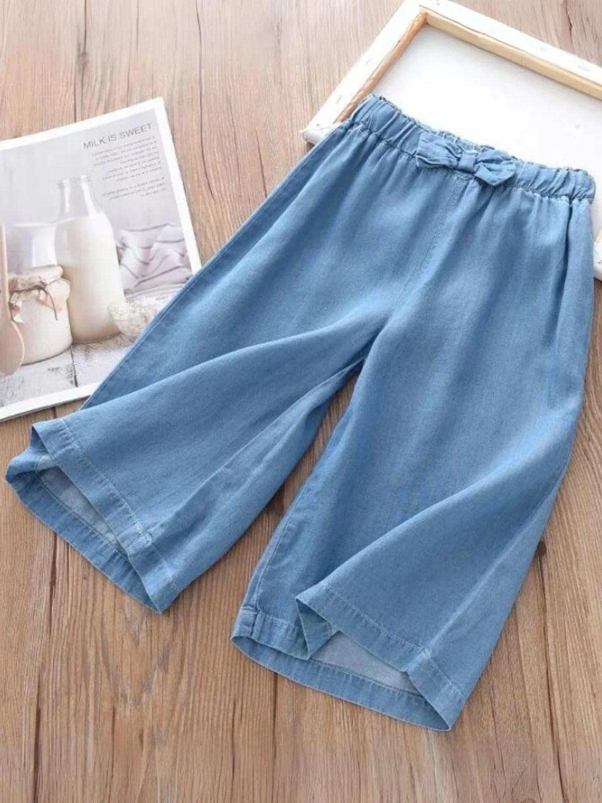 Making Trends Wide Leg Chambray Pants - Image 4