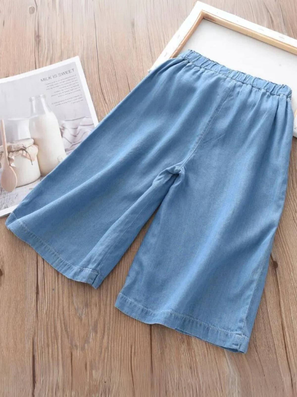 Making Trends Wide Leg Chambray Pants - Image 5