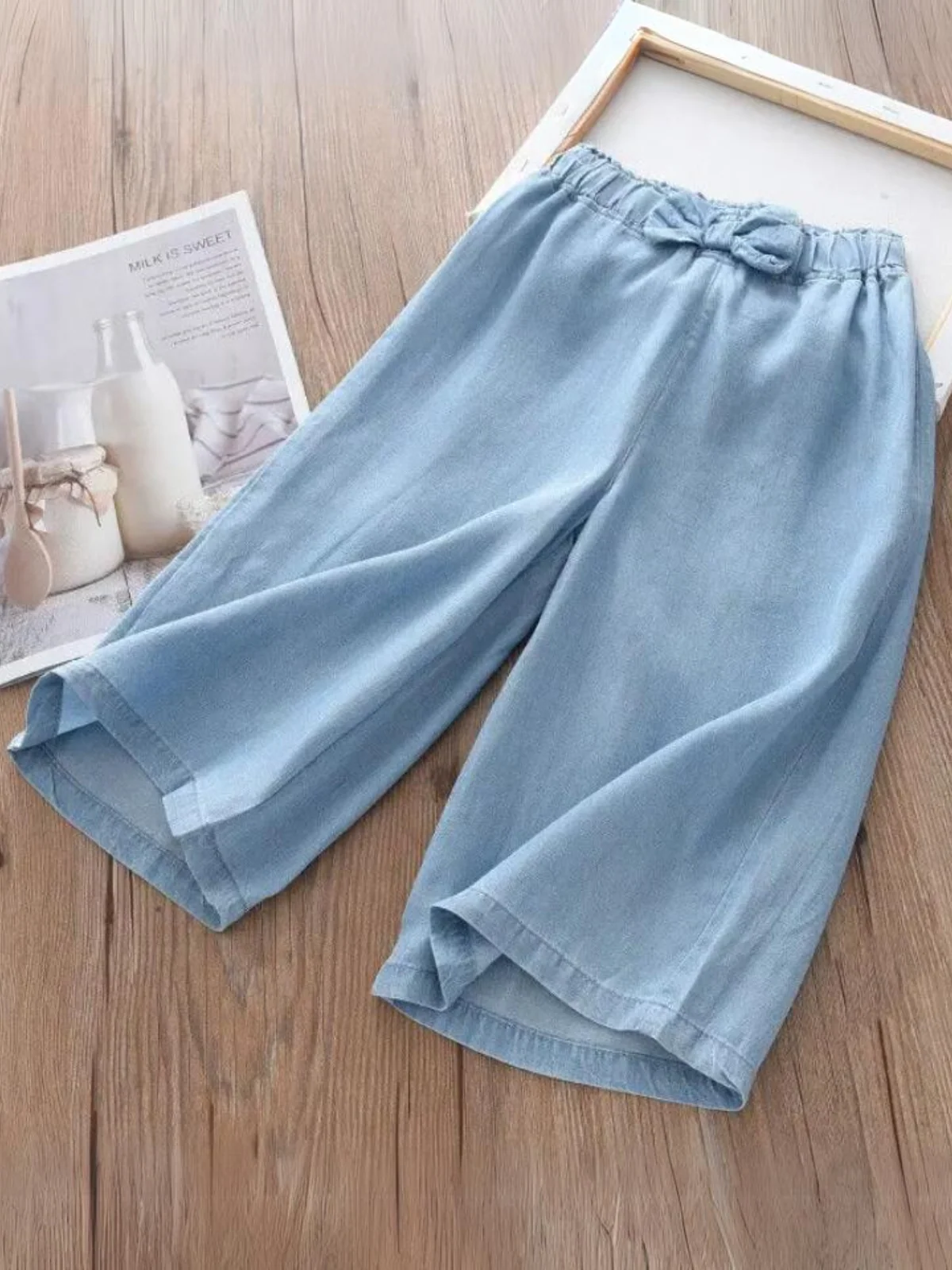 Making Trends Wide Leg Chambray Pants - Image 6
