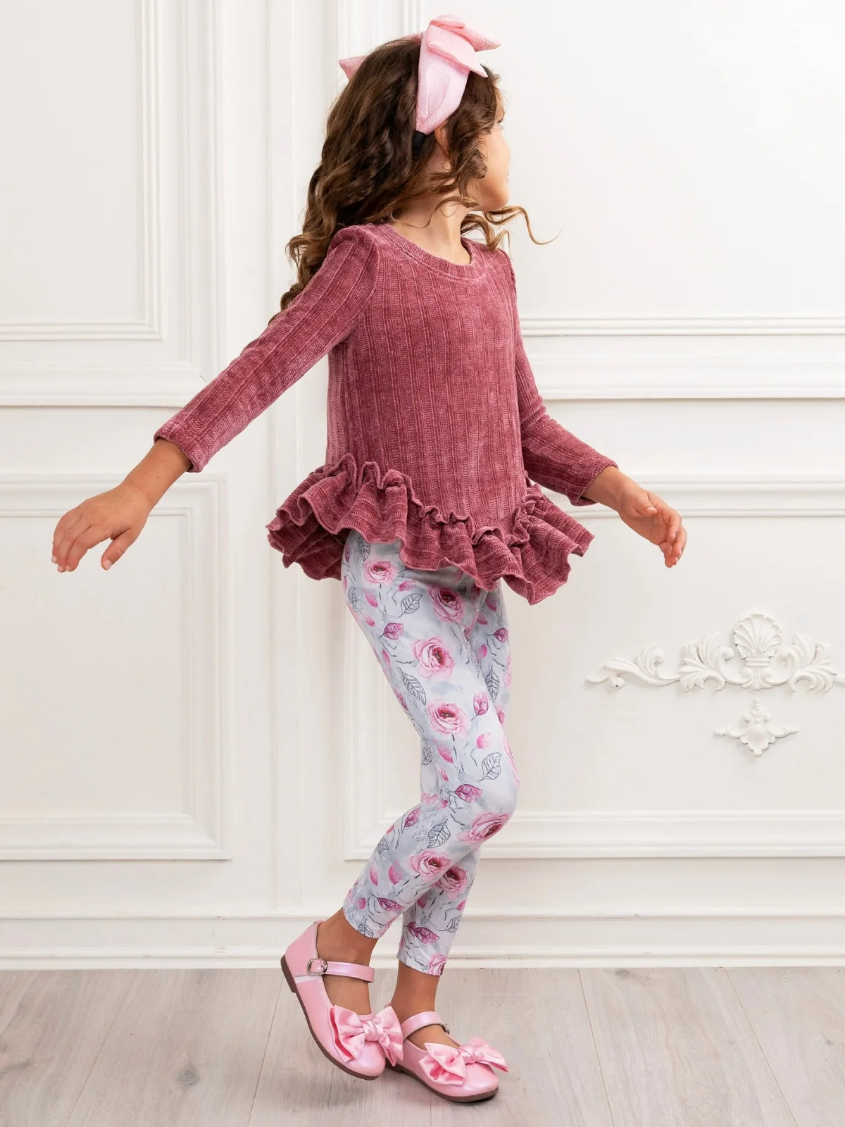 Mauvy Rose Ruffle Tunic and Legging Set - Image 4