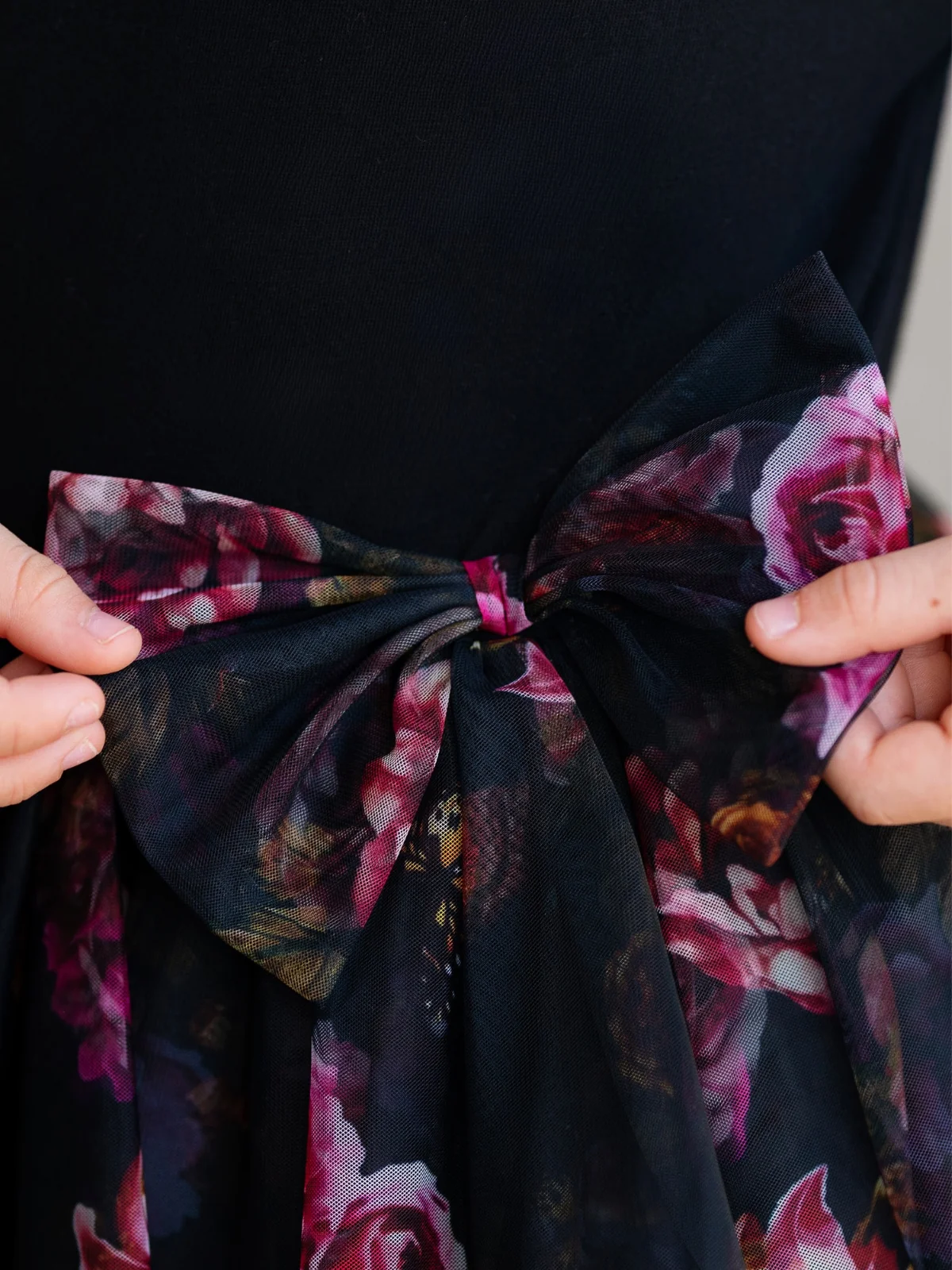 Midnight Bloom Tiered Tulle Dress - Image 3