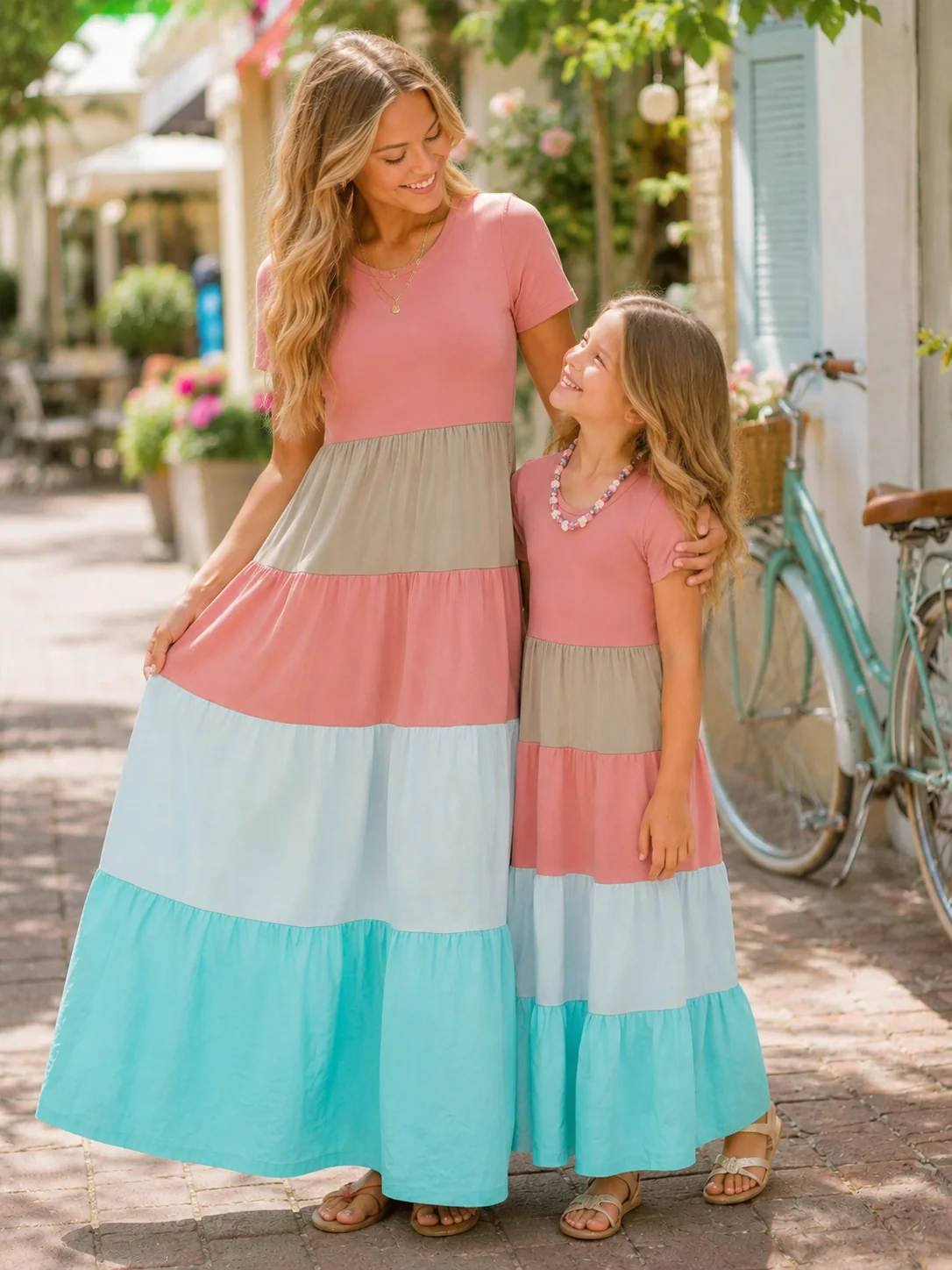 Mommy and Me Coastal Striped Maxi Dress - Image 2