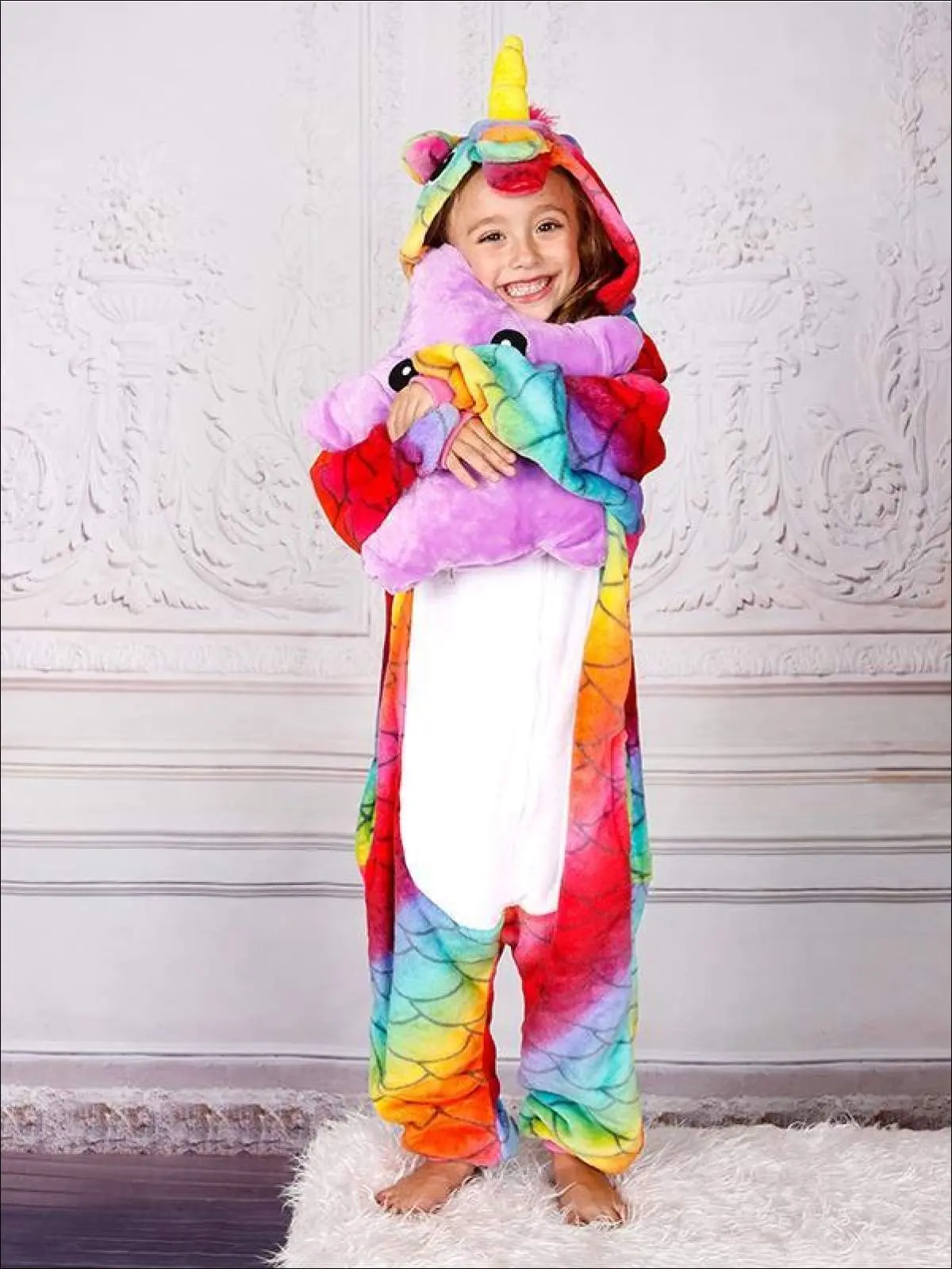 Mommy and Me Rainbow Scale Unicorn Onesie Pajamas - Image 2
