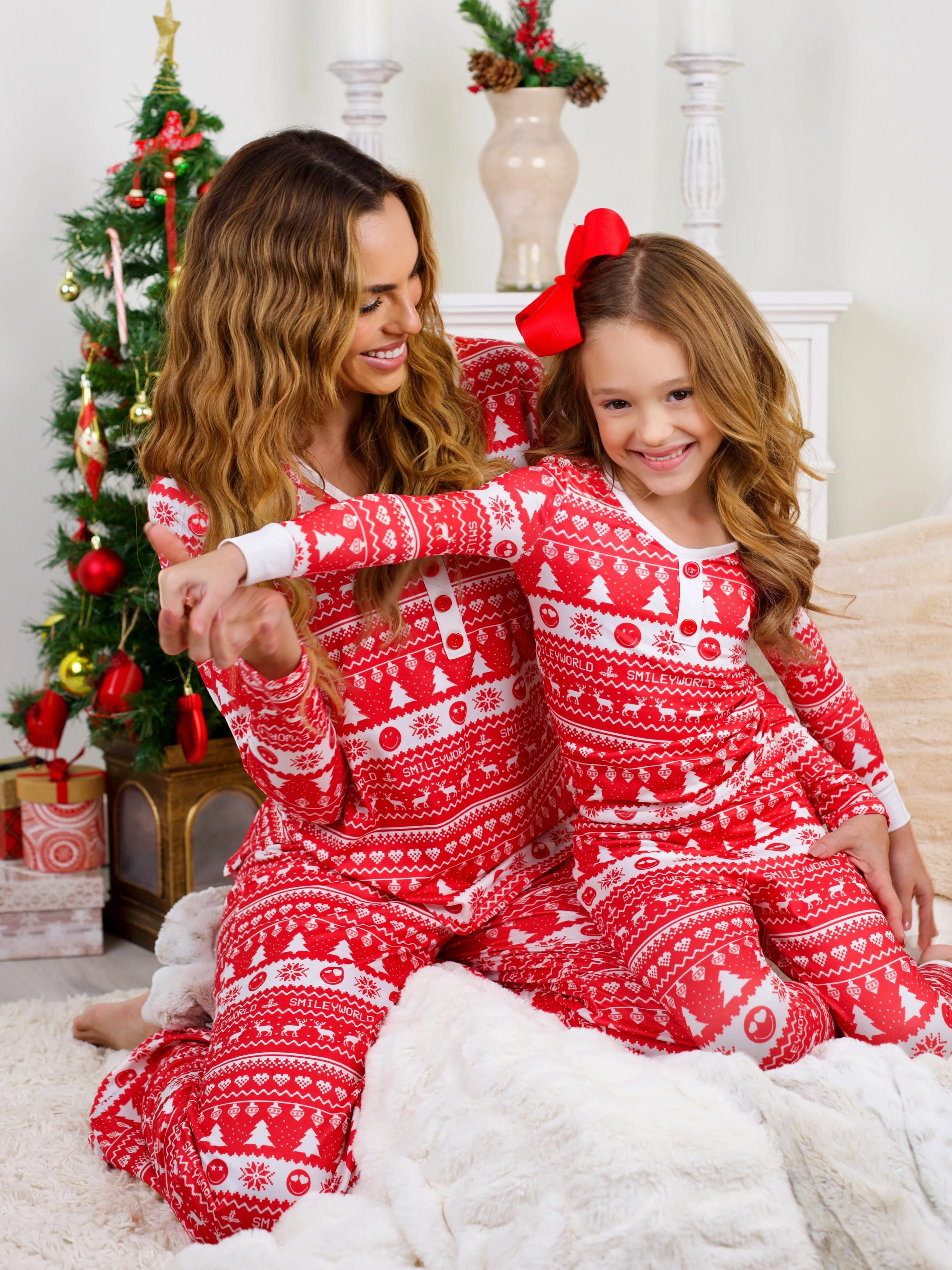 SmileyWorld Mommy and Me Christmas Traditions Pajama Set - Image 2