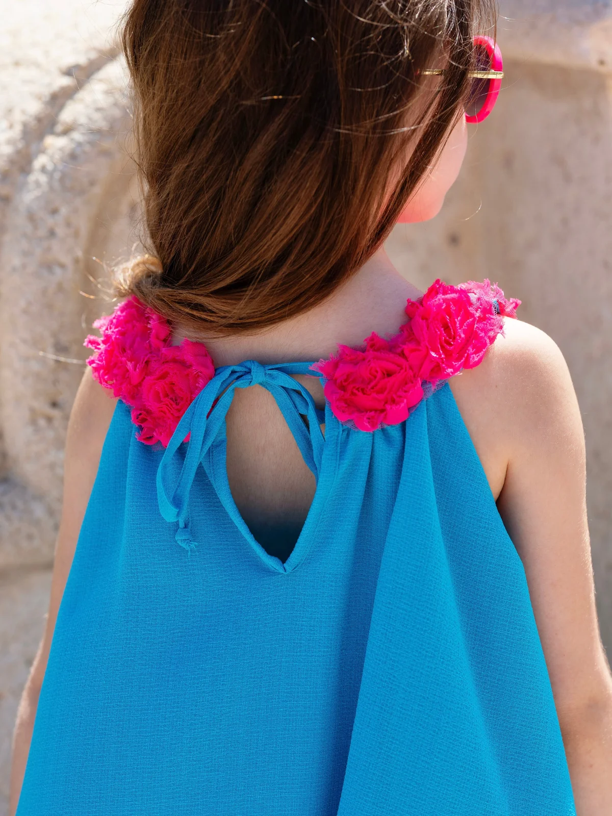 Ocean Bloom Teal Halter Dress - Image 7
