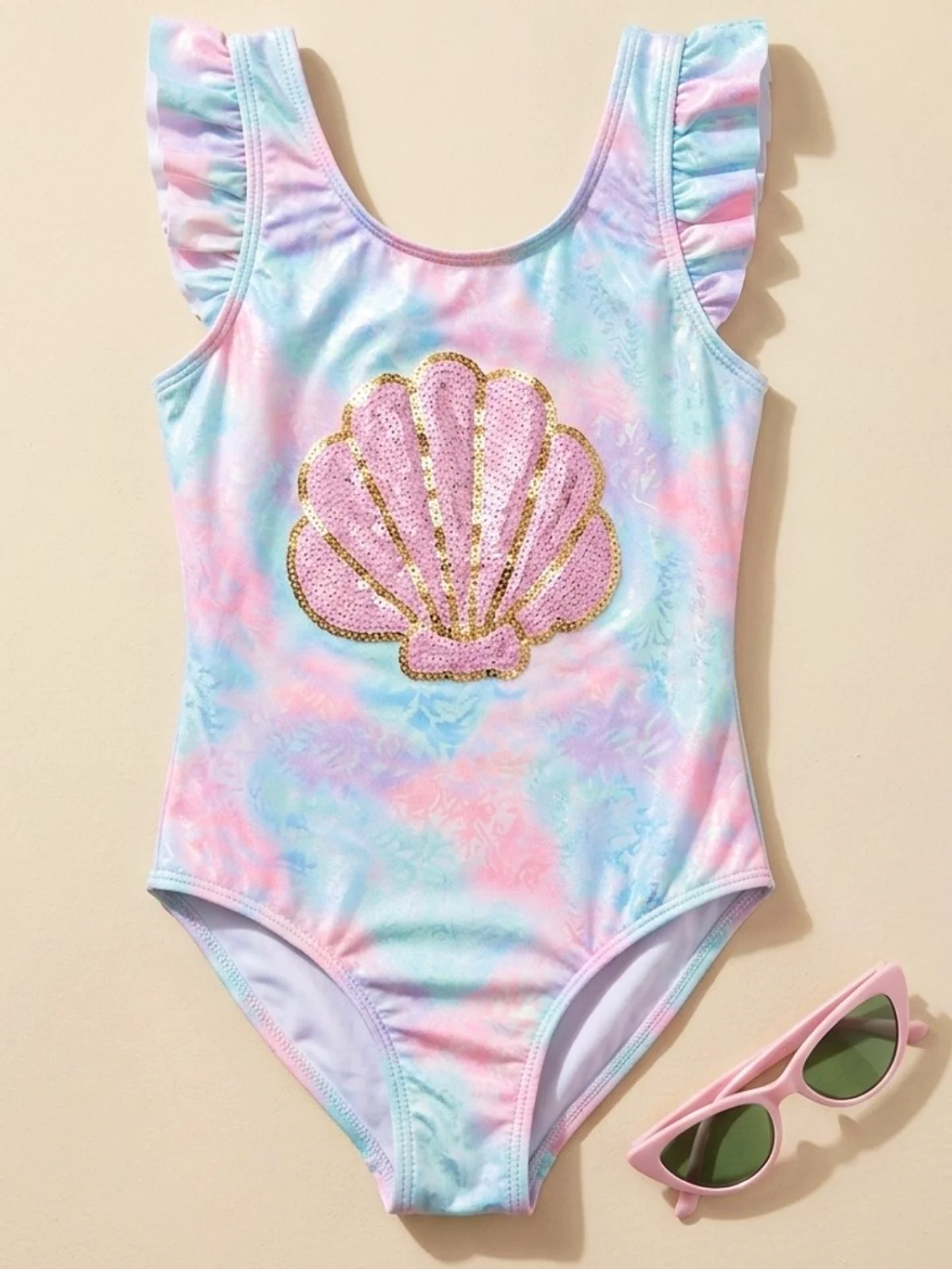 Pastel Shimmer Shell One Piece Swimsuit - Image 3