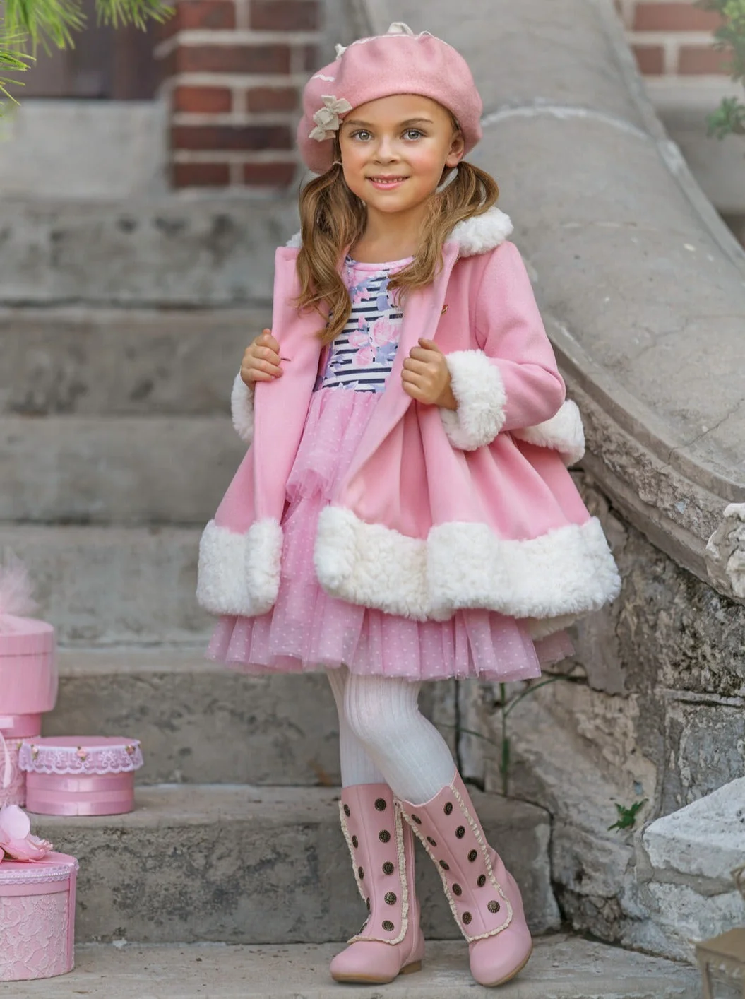 Touch of Pink Faux Fur Duchess Coat - Image 6