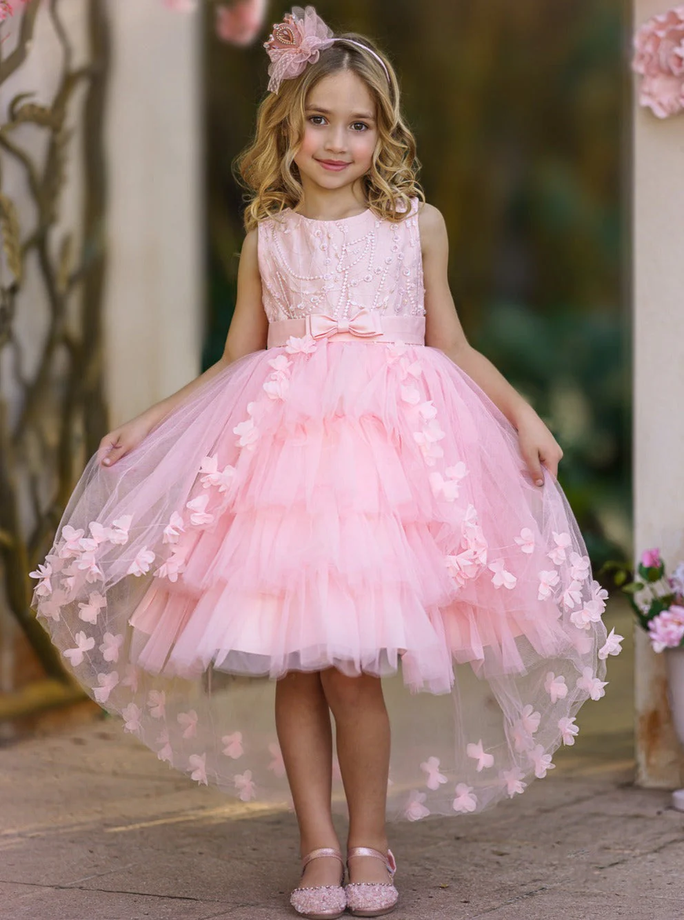 Fabulously Pink and Pretty Butterfly Special Occasion Dress - Image 2