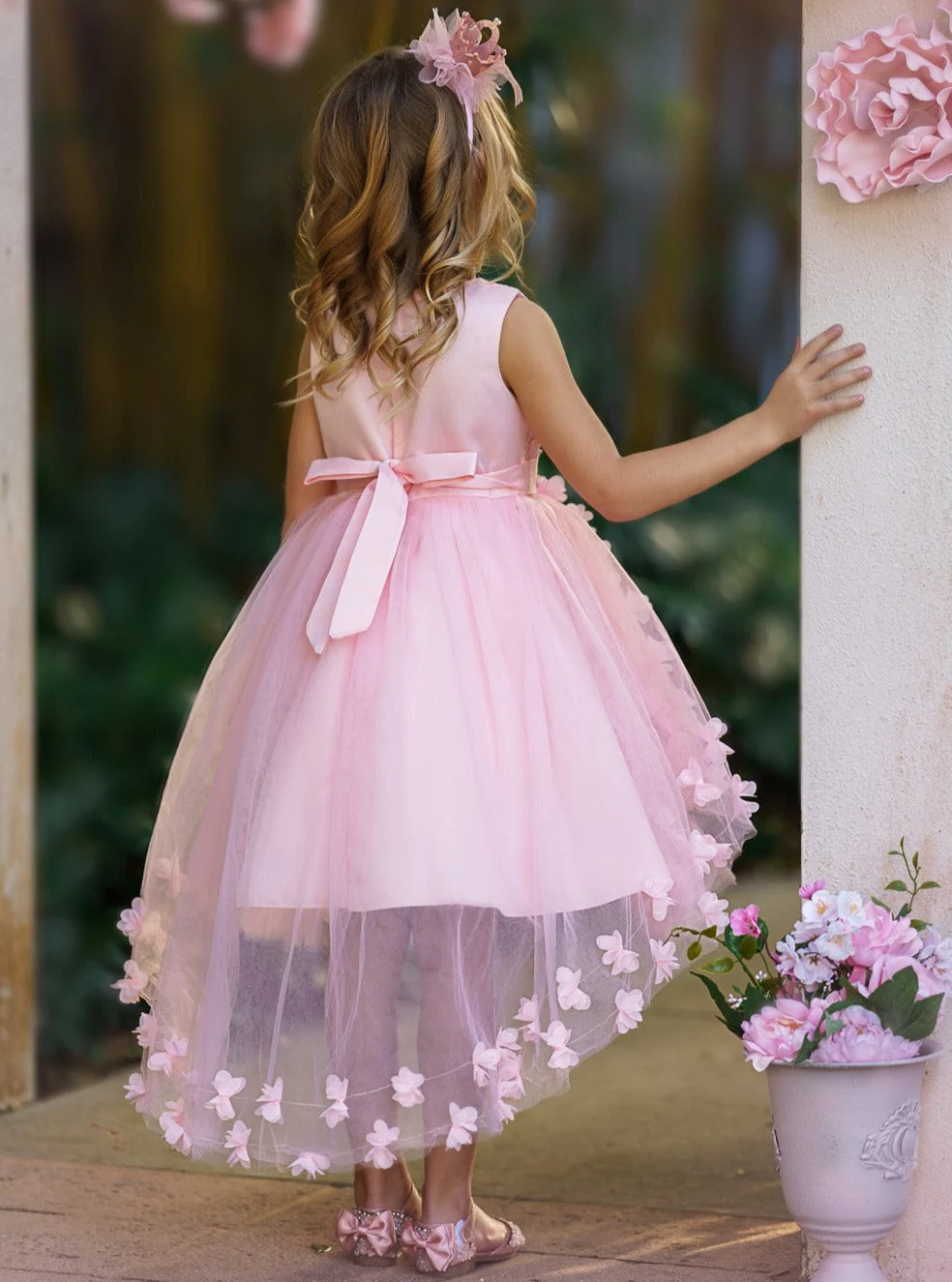 Fabulously Pink and Pretty Butterfly Special Occasion Dress - Image 7
