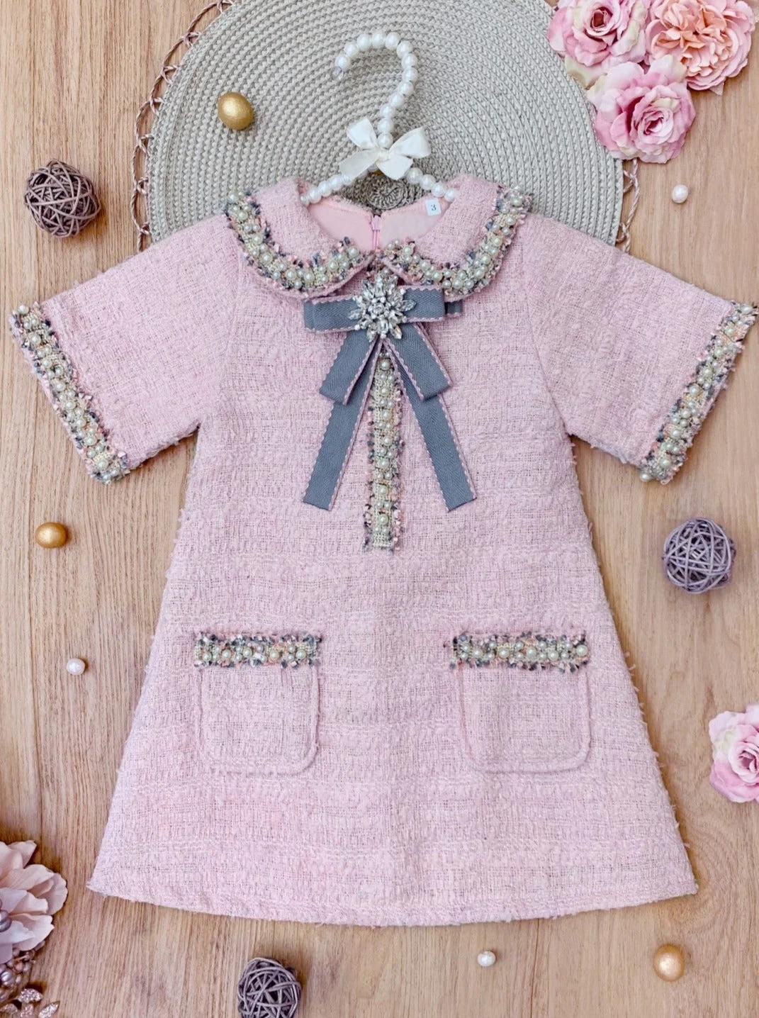 Prettiest Doll Pink Tweed Dress - Image 2