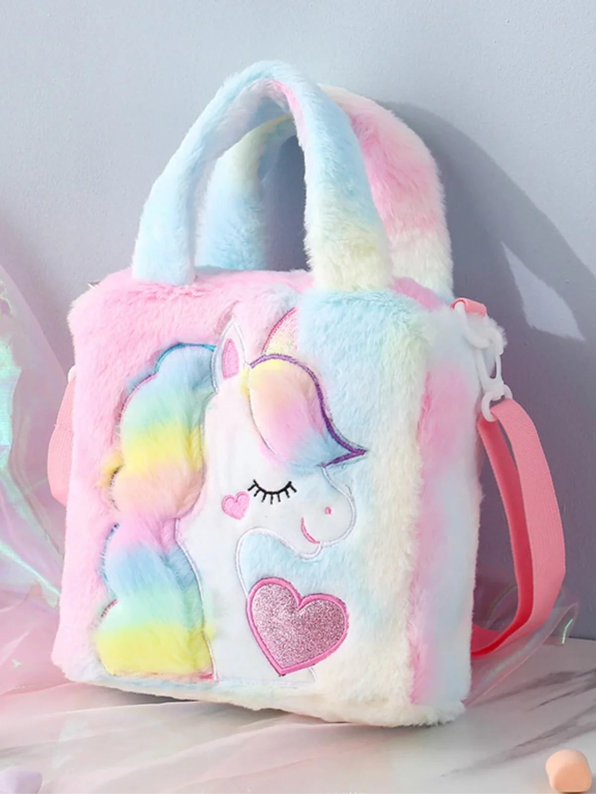 It's So Fluffy Plush Unicorn Bag - Image 3
