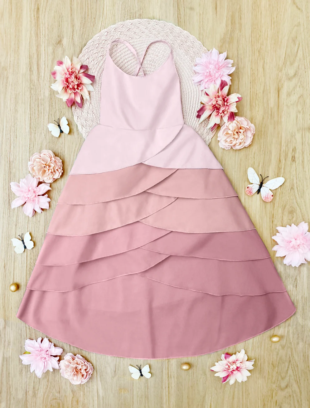 Pretty Petal Bubblegum Tiered Dress - Image 9