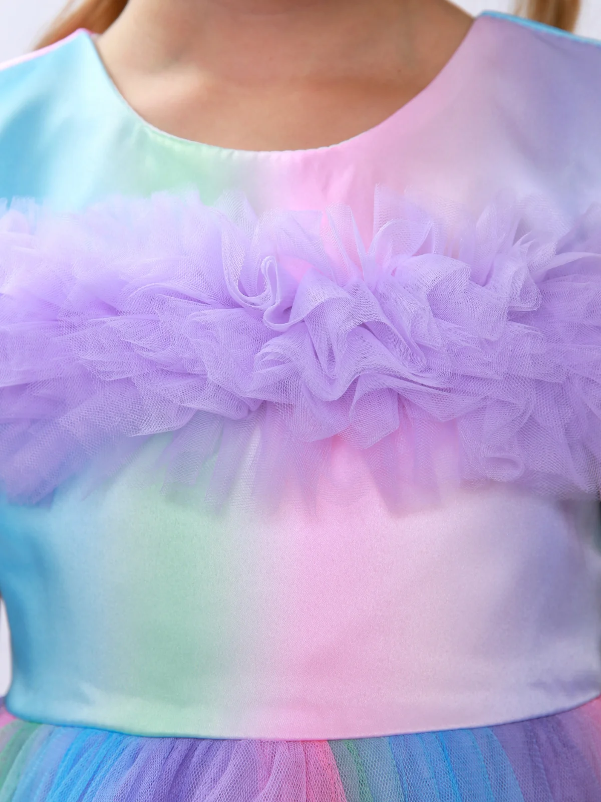 Princess Twirl Rainbow Tulle Ruffle Dress - Image 4