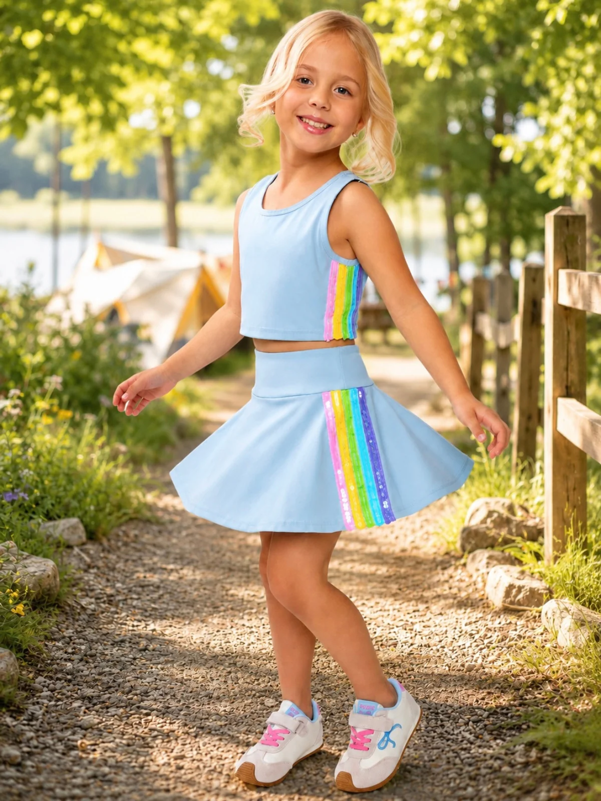 Rainbow Rush Athletic Skort Set