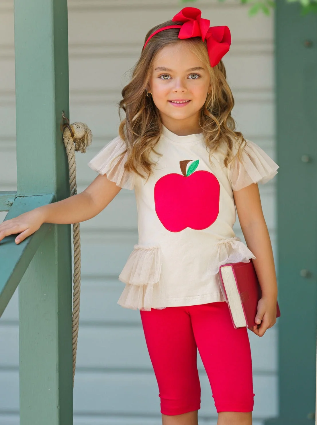 Apple-y Ever After Ruffle Top and Legging Set - Image 4