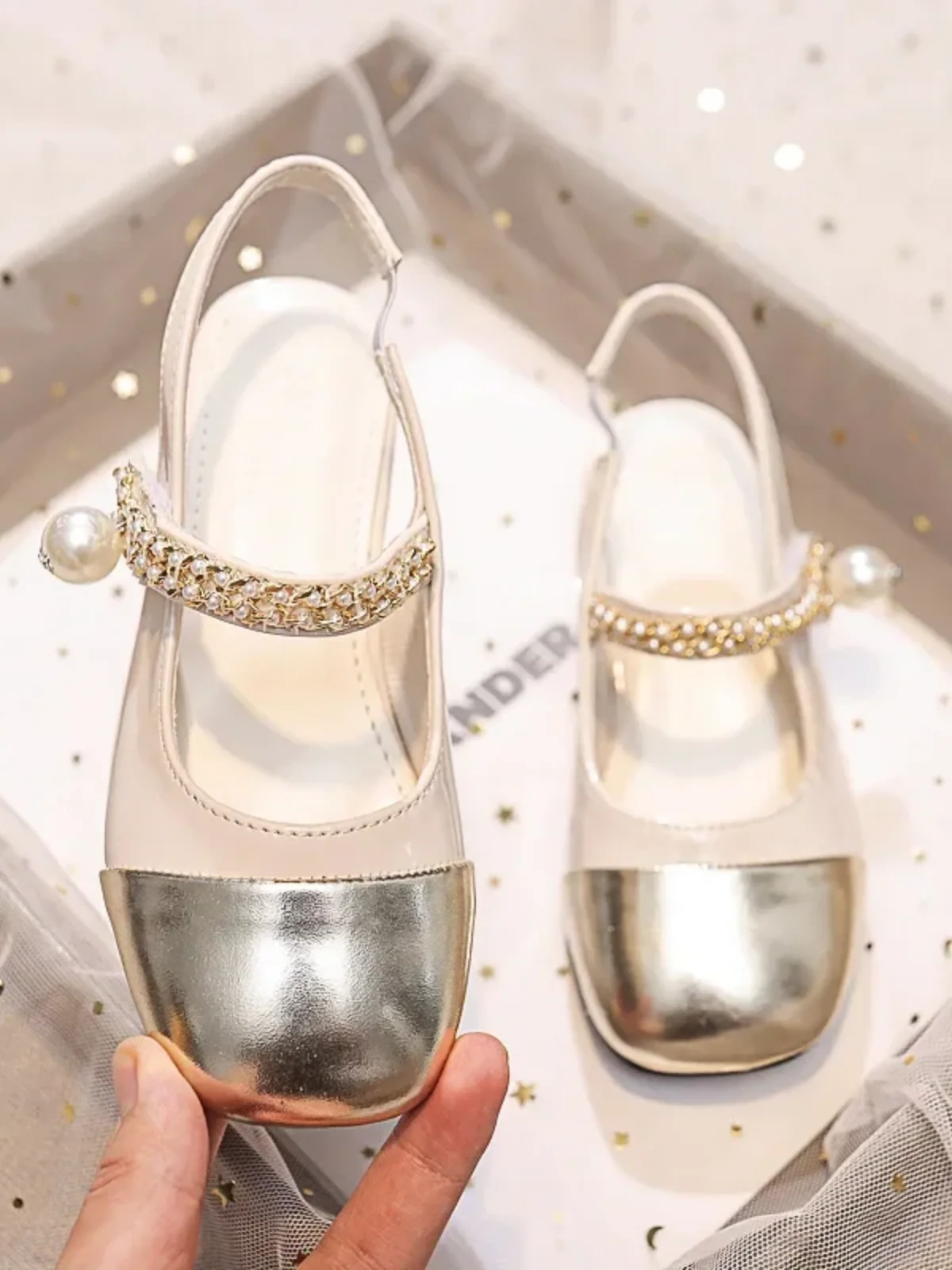 Royal Charm Pearl & Rhinestone Princess Shoes - Image 2