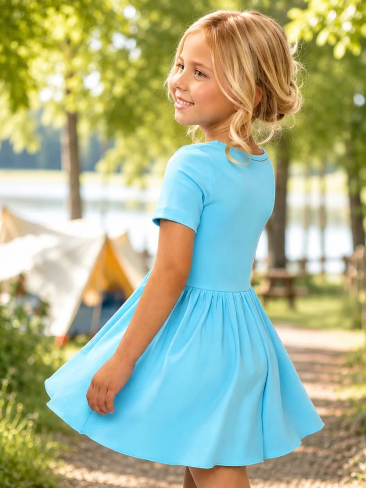 Sky Breeze Active Twirl Dress & Biker Short Set - Image 2