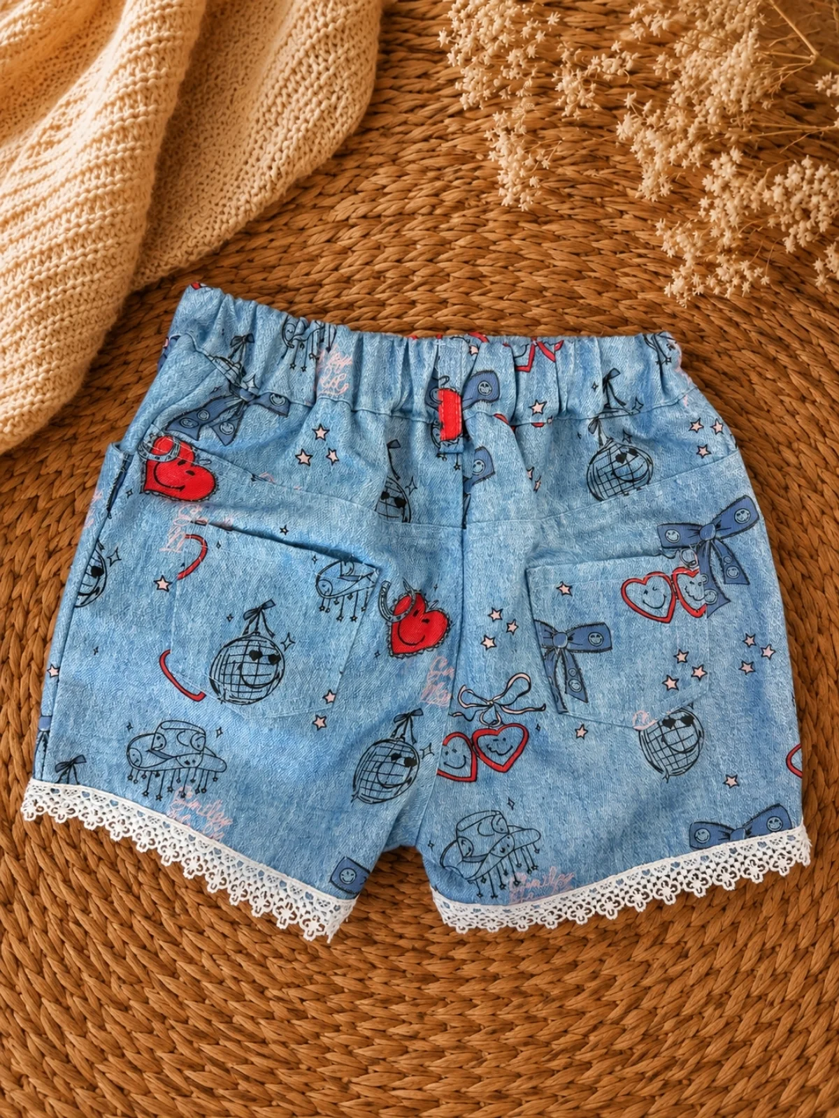SmileyWorld Bow Tank and Girly Graphics Denim Short Set - Image 6