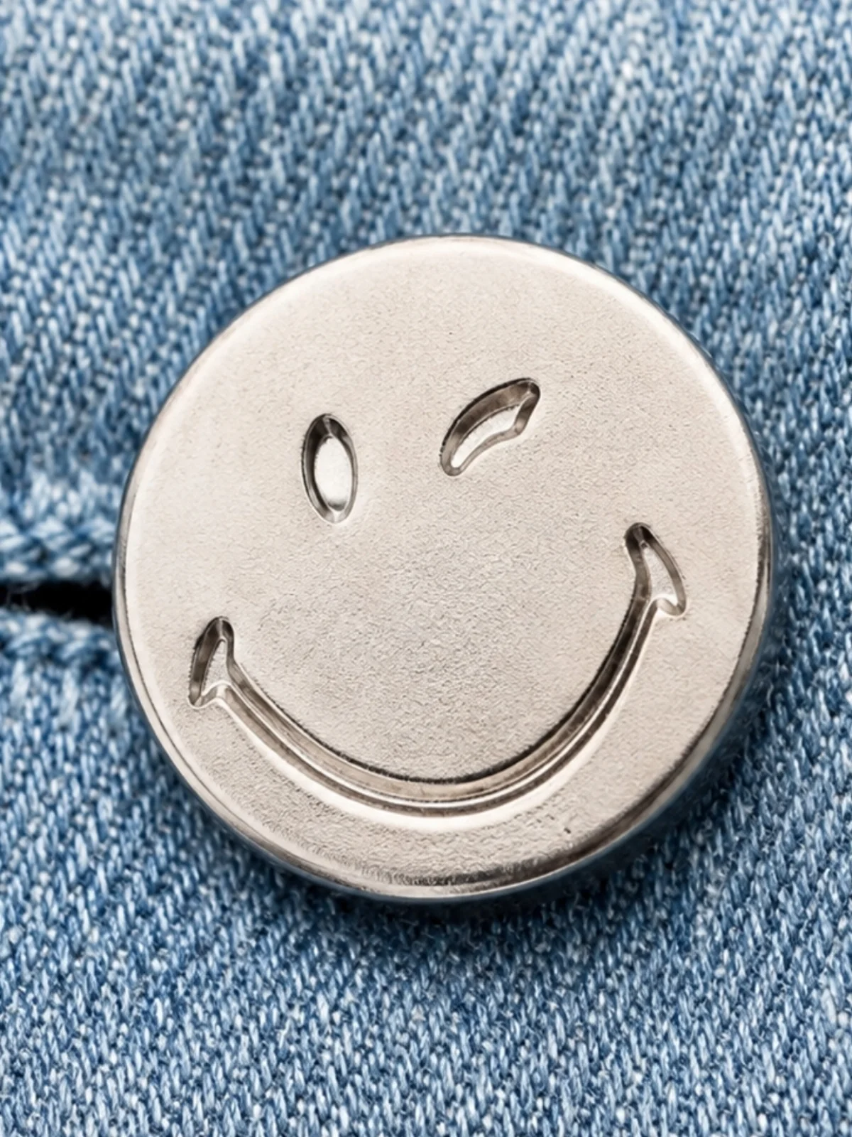 SmileyWorld Glitter Patch Denim Bomber Jacket - Image 5