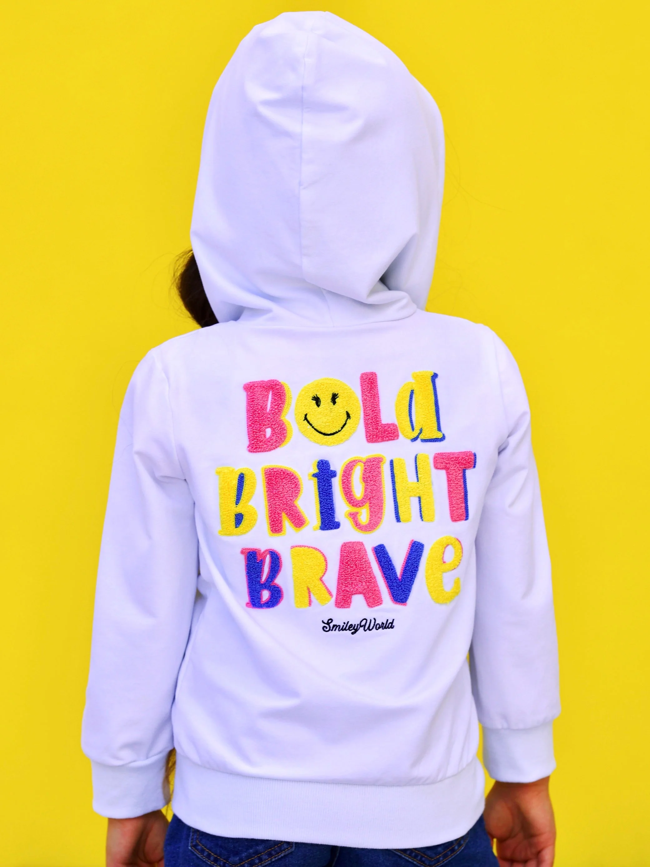 SmileyWorld Bold, Bright, Brave Zip-Up Hoodie - Image 3