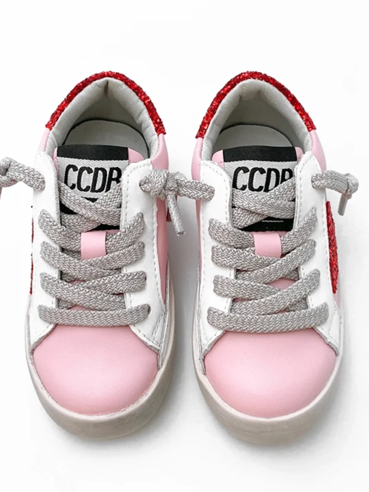 Retro Red Glitter Star Sneakers by Liv and Mia - Image 4