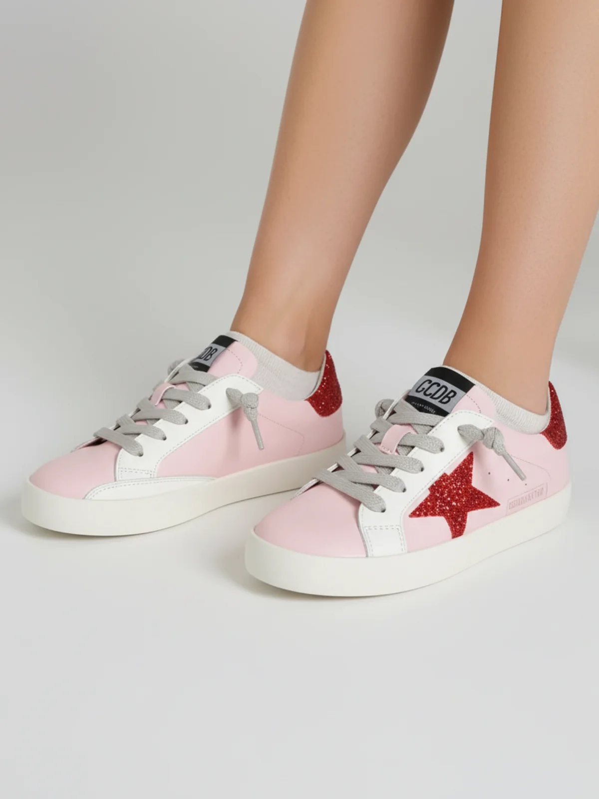 Retro Red Glitter Star Sneakers by Liv and Mia - Image 5
