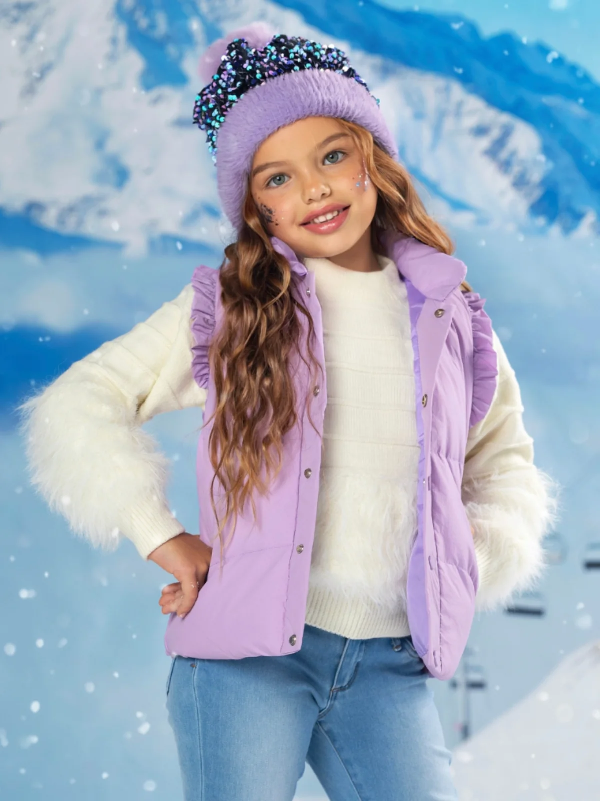 Snow Angel Luxe Fuzzy Knit Sweater - Image 2