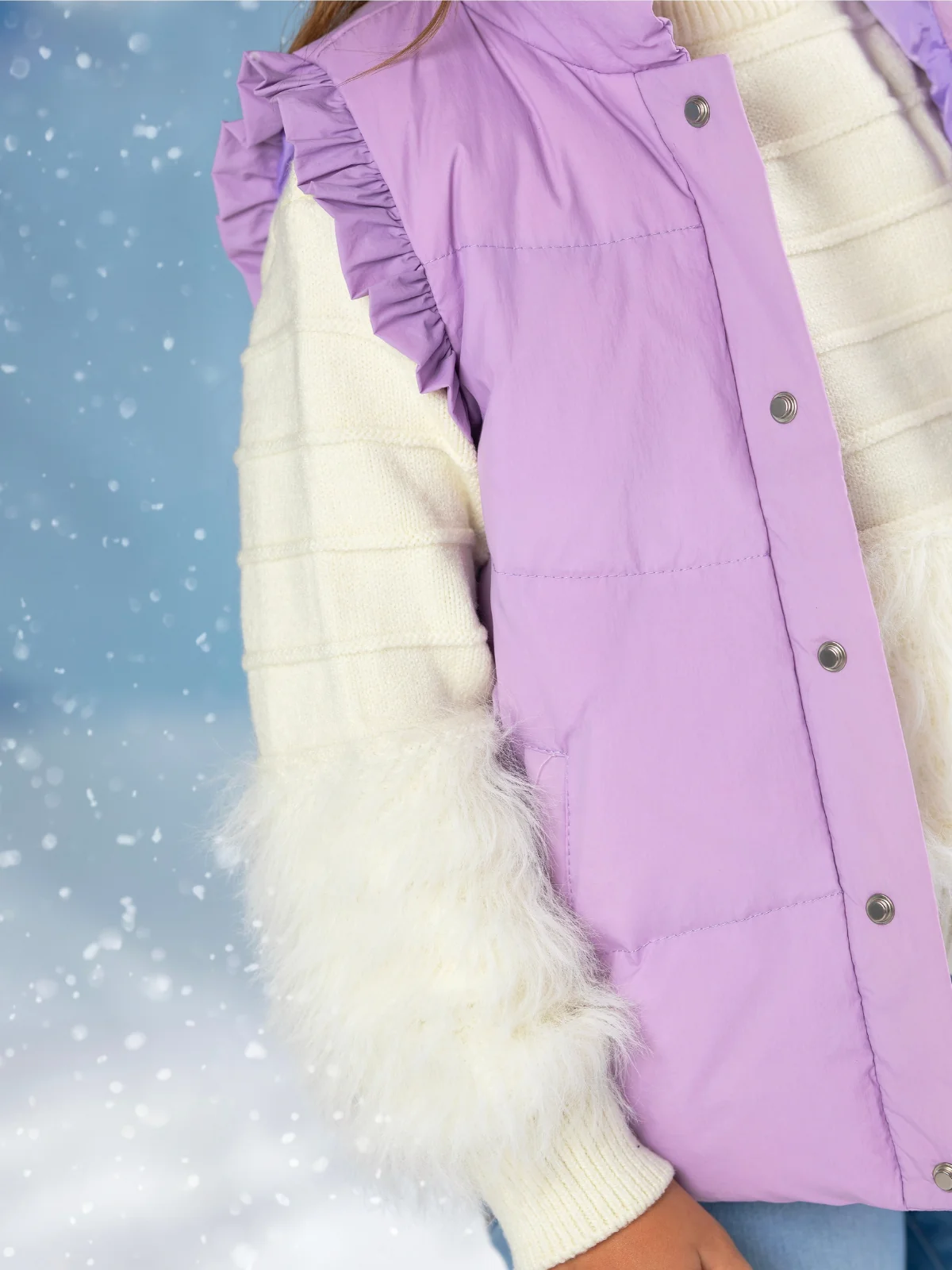 Snow Angel Luxe Fuzzy Knit Sweater - Image 3