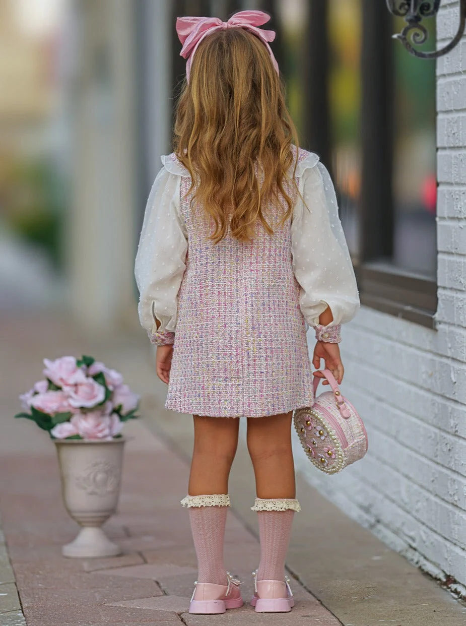 So Delicate Pink Tweed Dress - Image 6