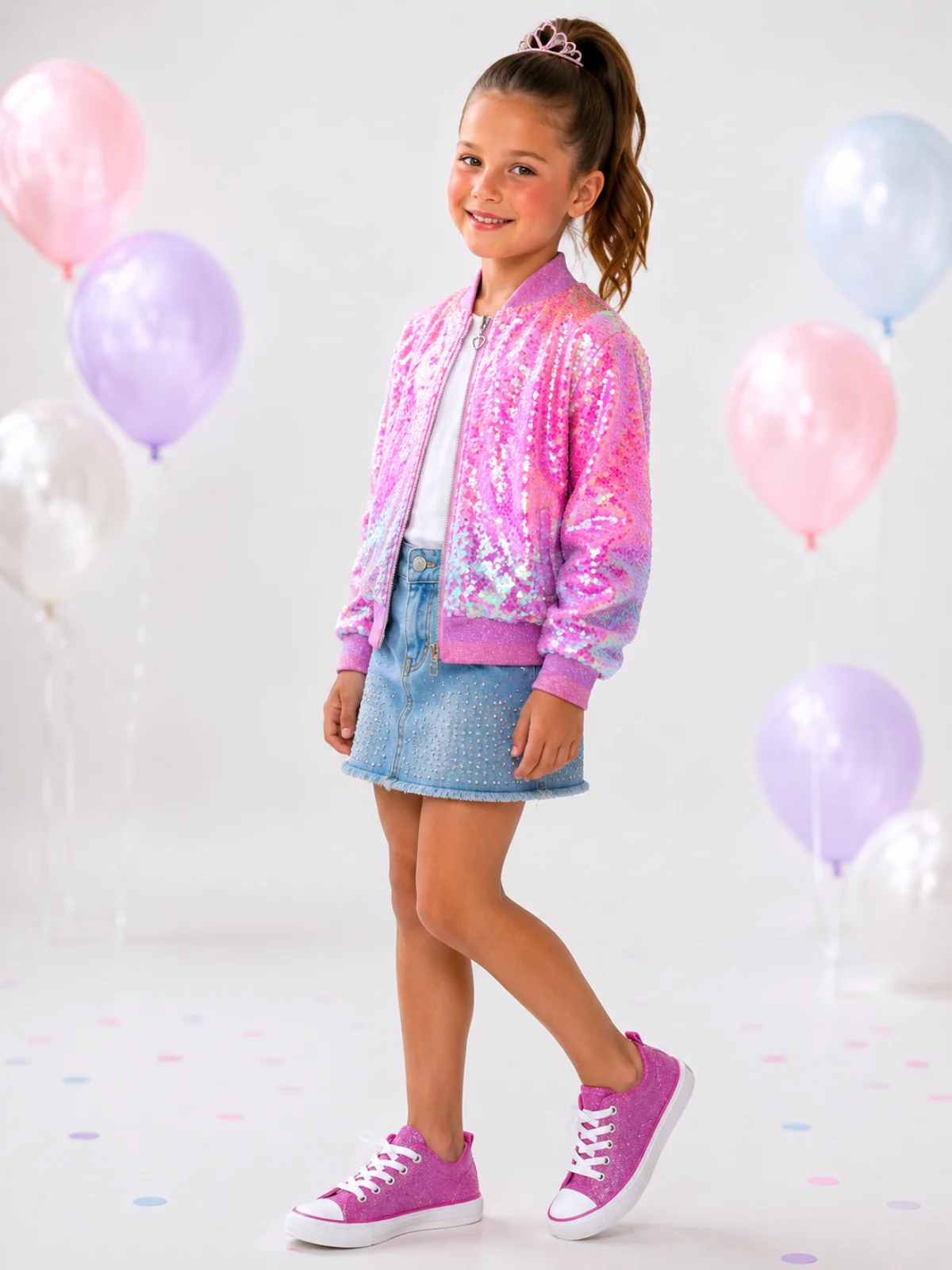 Starlight Sparkle Pink Birthday Bomber Jacket - Image 3