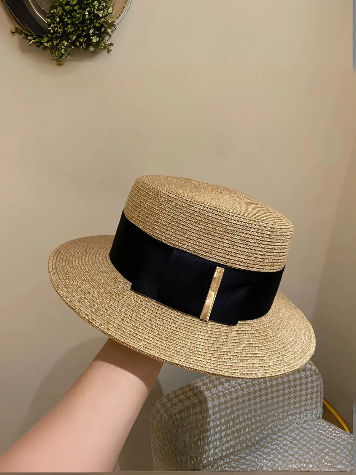 Make Statement Ribbon Beach Black Hat - Image 2