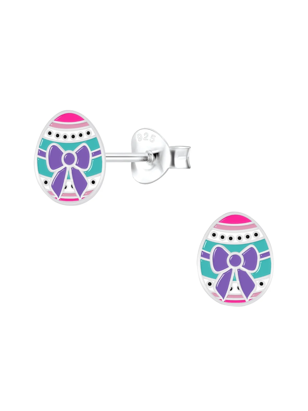 Sterling Silver Stud Earrings Easter Egg