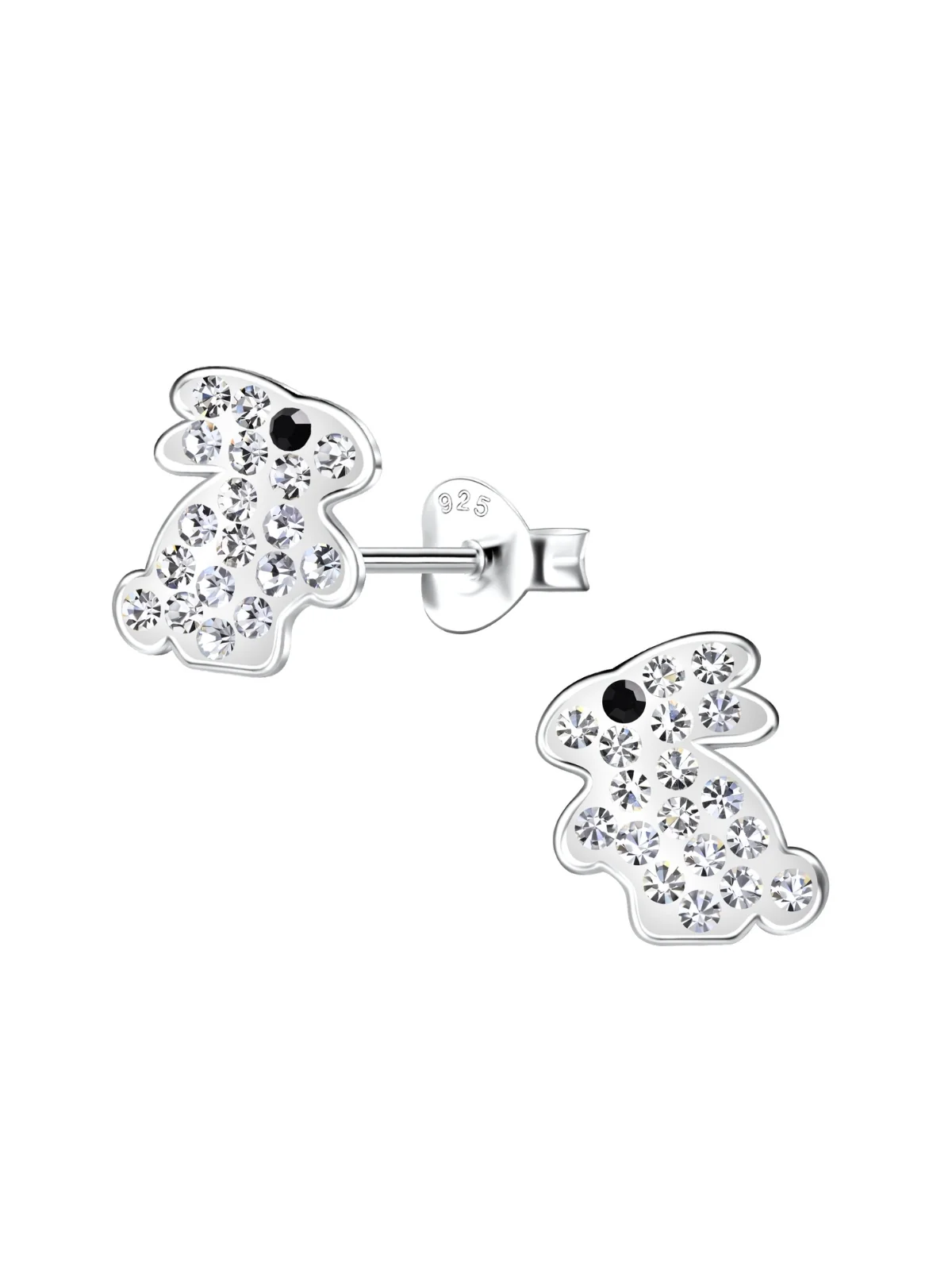 Sterling Silver Stud Earrings Bunny Easter Jewelry