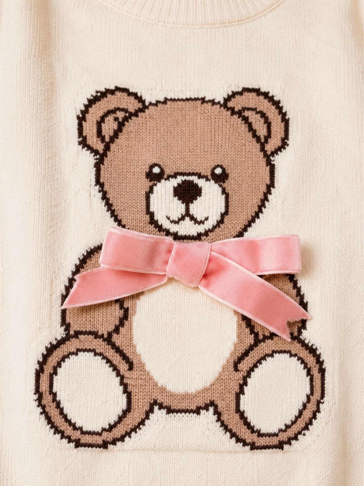 Sweet Teddy Bow Knit Sweater - Image 3