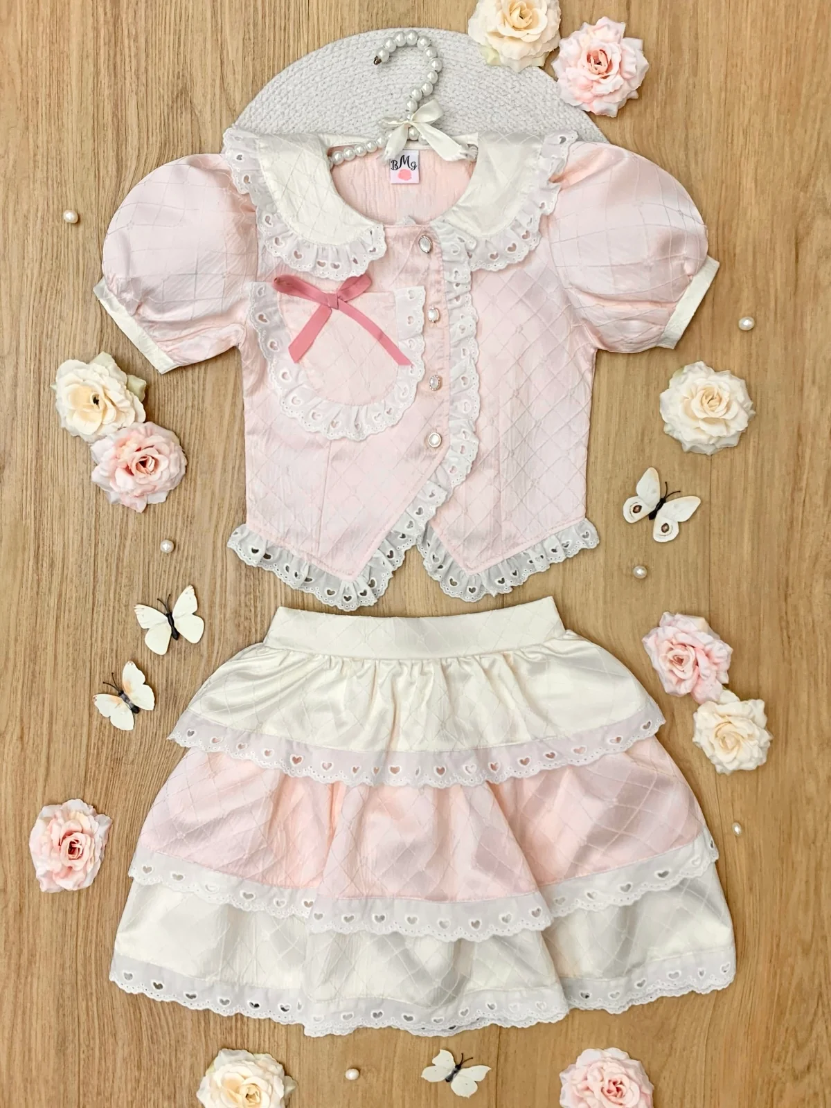 Sweetheart Lace Ruffle Top and Skirt Set - Image 4