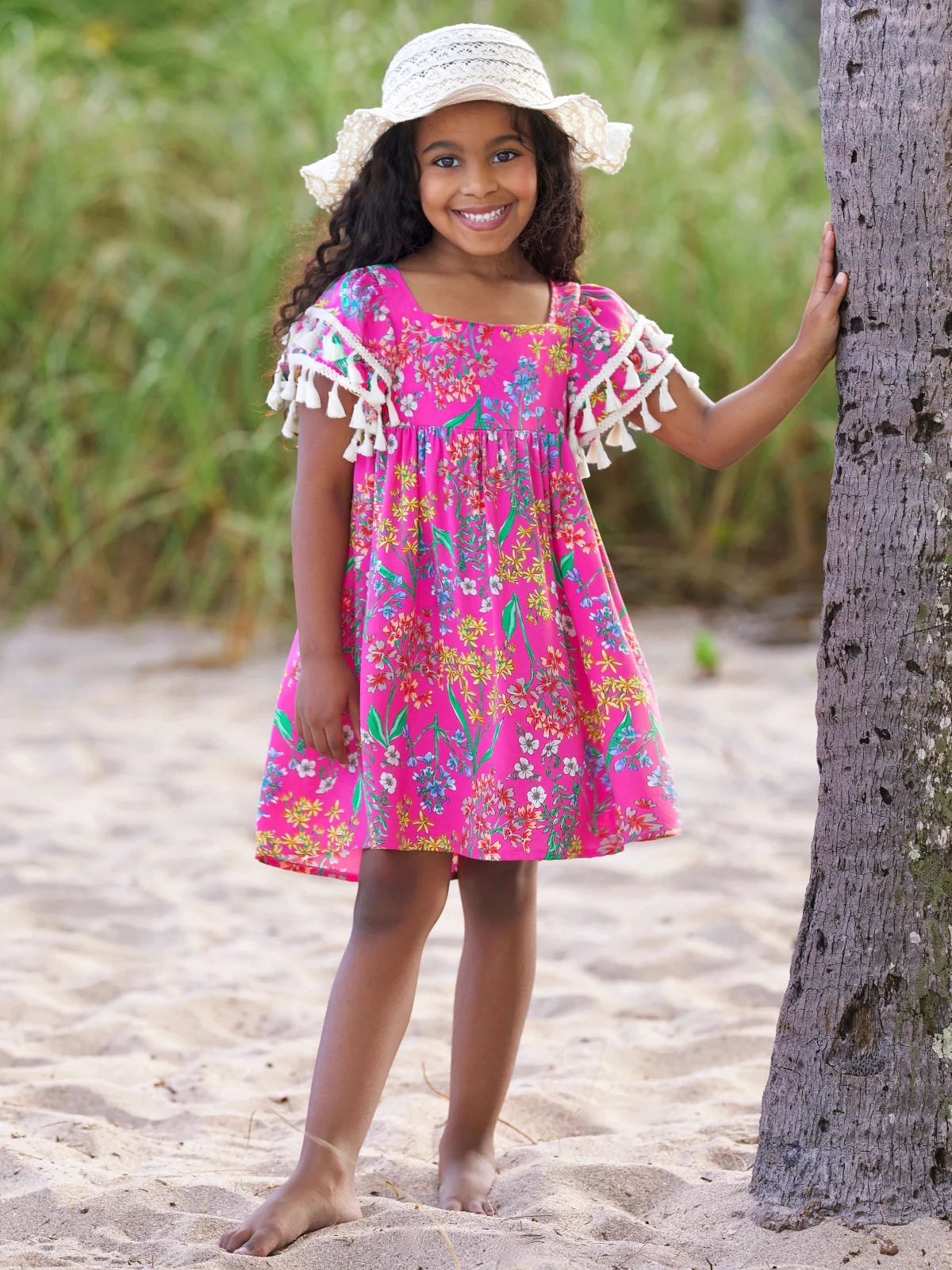 Tropical Blossom Tassel Dress - Image 6