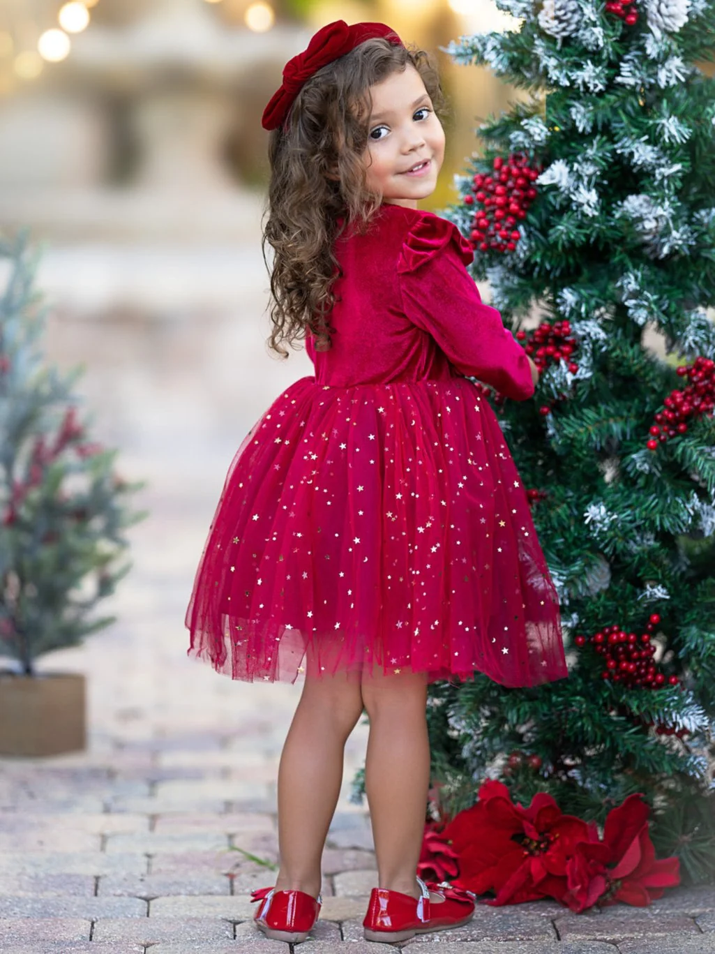 Twinkle and Twirl Starry Velvet Tutu Dress - Image 5