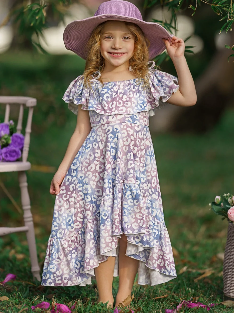 Whimsical Wilderness Cold Shoulder Maxi Sundress - Image 3