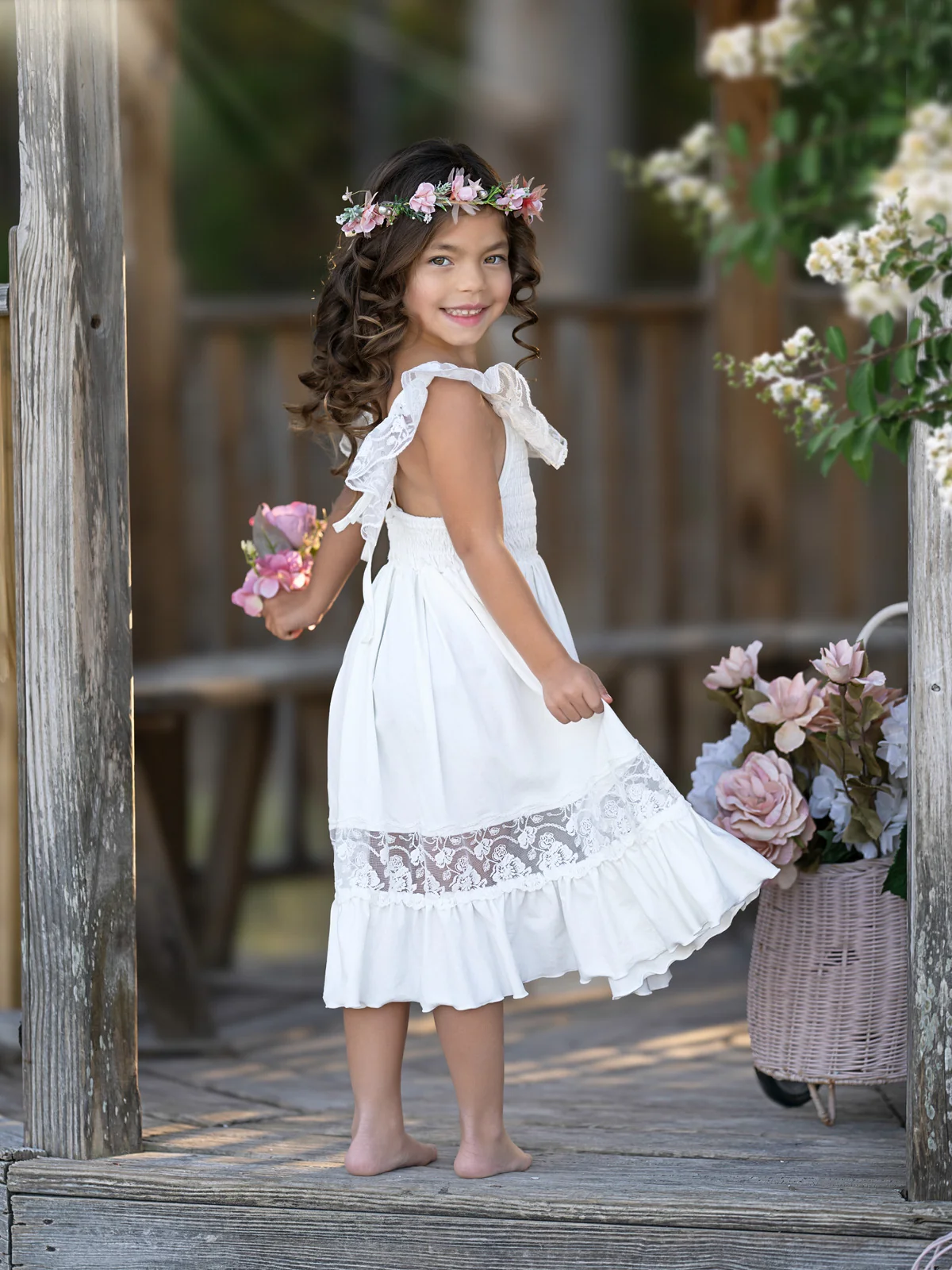 White Spring Chic Lace Maxi Dress - Image 4