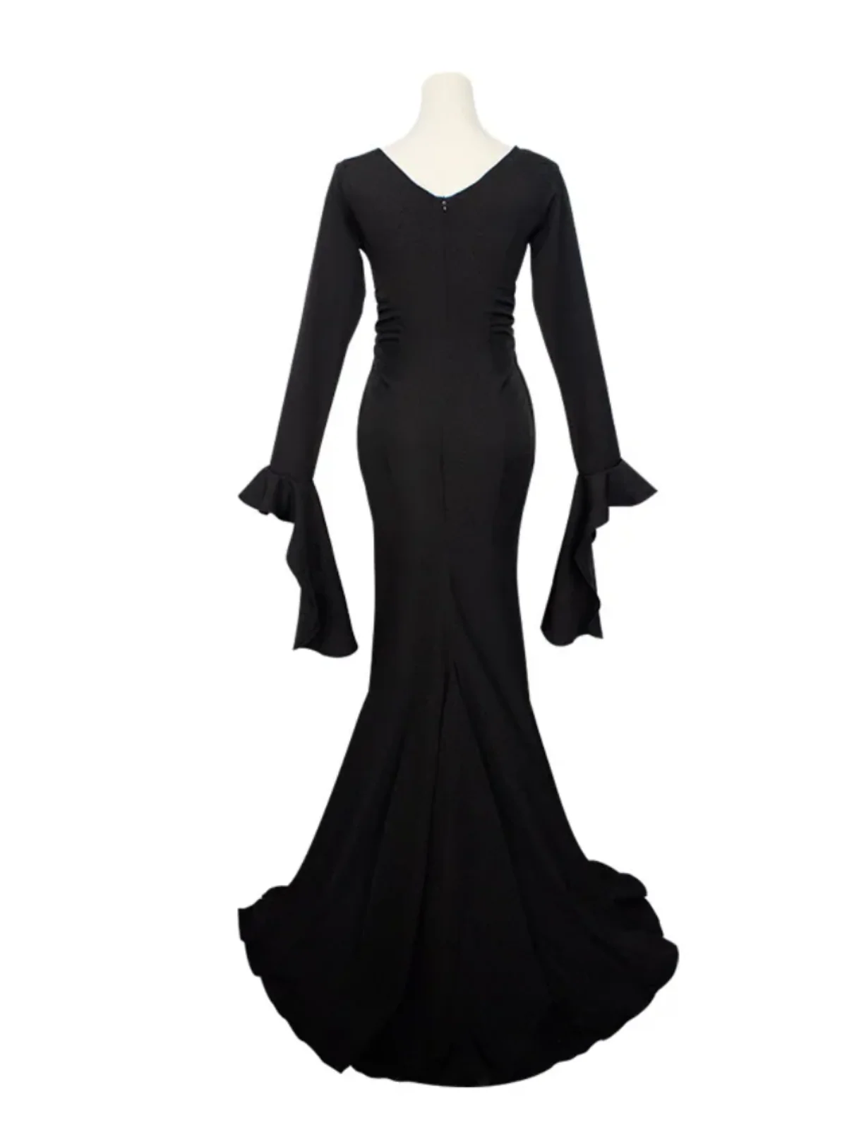 Womens Morticia Spooky Costume Dress - Image 3